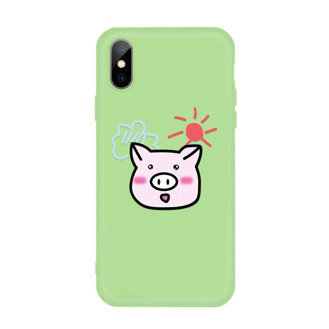 Compatible with Apple , Candy color cartoon phone case