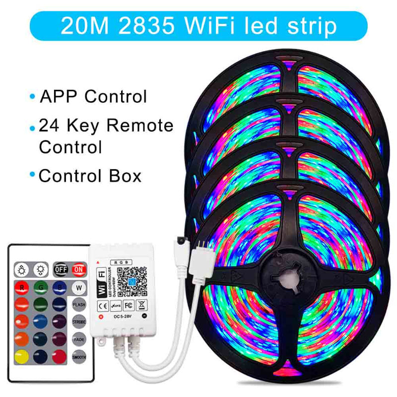 Smart RGB LED Strip Lights (WiFi Control) – Transform Your Room Into a Cozy Aesthetic Glow Space (5M / 10M / 20M)