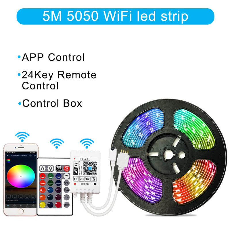 Smart RGB LED Strip Lights (WiFi Control) – Transform Your Room Into a Cozy Aesthetic Glow Space (5M / 10M / 20M)
