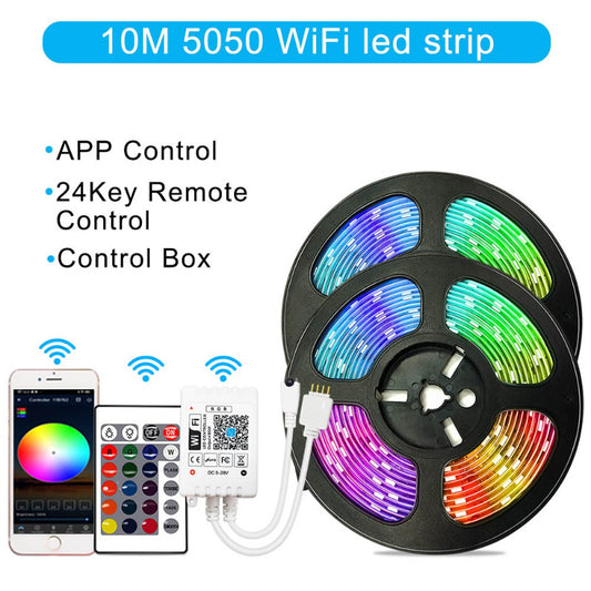 Smart RGB LED Strip Lights (WiFi Control) – Transform Your Room Into a Cozy Aesthetic Glow Space (5M / 10M / 20M)